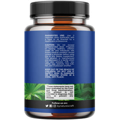 Natures Craft Saw Palmetto capsules shown for hair health and wellness.