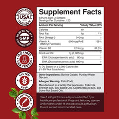 Closeup of Natures Craft softgels with burpless, easy-to-swallow design