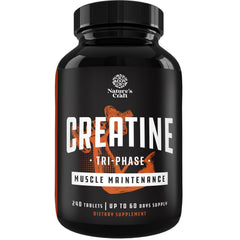 Natures Craft Tri-Phase Creatine tablets packshot for convenient daily supplementation