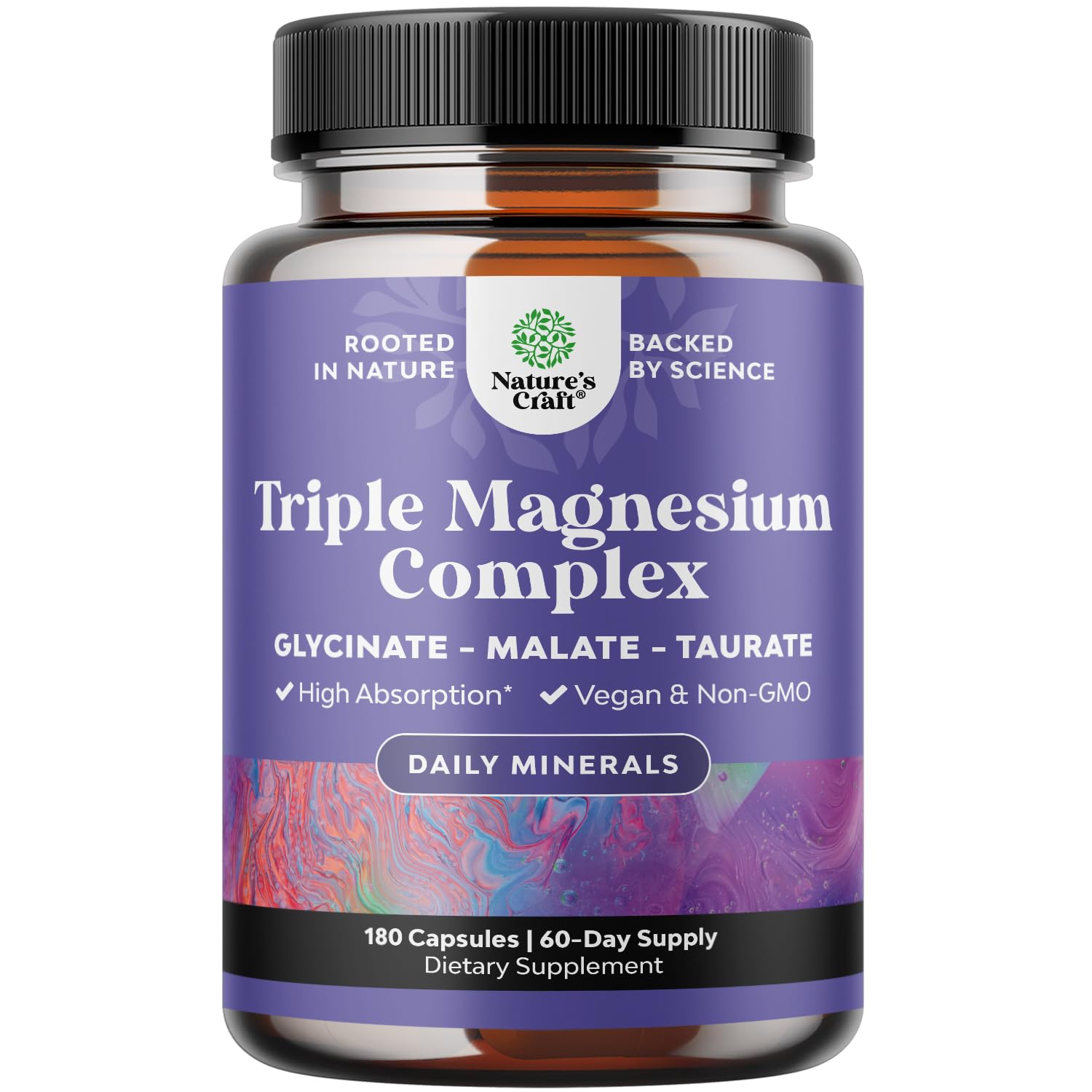 Natures Craft Triple Magnesium bottle front view highlighting high-absorption formula
