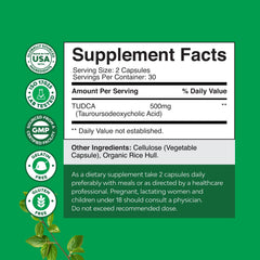 Natures Craft Tudca label detail emphasizing high purity formula