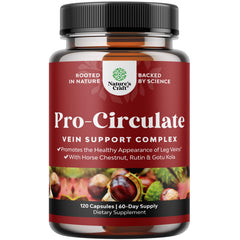 Nature's Craft Vein Support bottle with capsules for leg comfort.