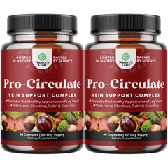 Nature's Craft Vein Support bottle with capsules promoting leg comfort.