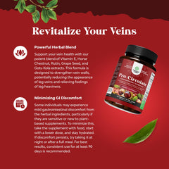 Nature's Craft Vein Support capsules closeup highlighting daily circulation benefits.