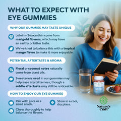 Natures Craft Vision Support gummies closeup highlighting texture and color