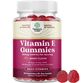 Natures Craft Vitamin E Gummies bottle close-up highlighting skin support and potency