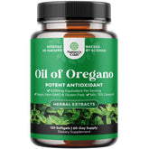 Natures Craft Wild Oregano Oil Softgels bottle for digestive wellness.