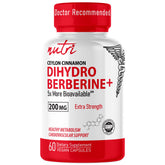 Nature's Fusions Dihydroberberine 200mg bottle ready for daily use with clear dosing