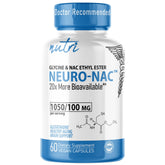 Nature's Fusions Neuro NACET bottle label highlighting 20x bioavailability.