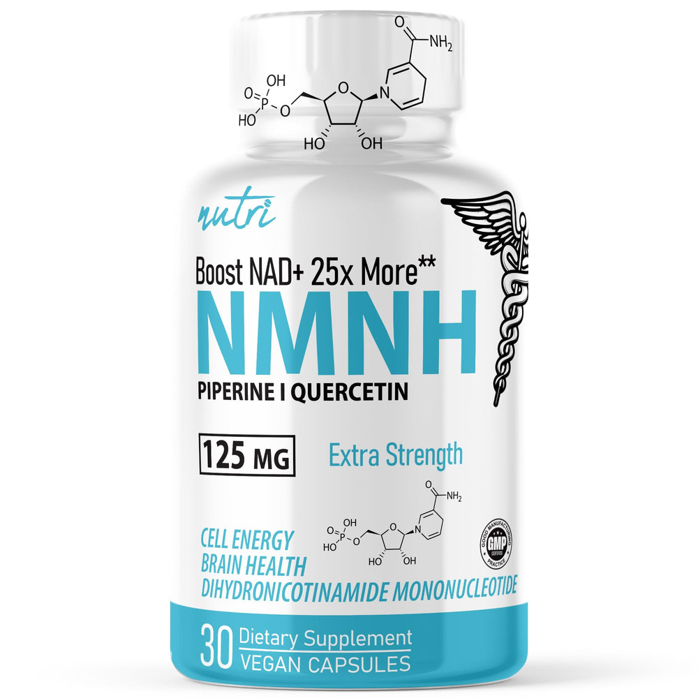 Nature's Fusions NMNH bottle and capsules for potential daily energy support.
