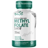 Nature's Fusions Nutri 5-MTHF bottle being poured for easy intake
