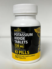 Nature's Fusions KI tablets back label shows dosage and expiration details.