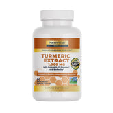 Nature's Lab Turmeric Extract cápsulas en botella, posible apoyo al bienestar general.