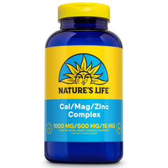 Nature's Life Cal Mag Zinc Complex bottle front view for bone and muscle support.