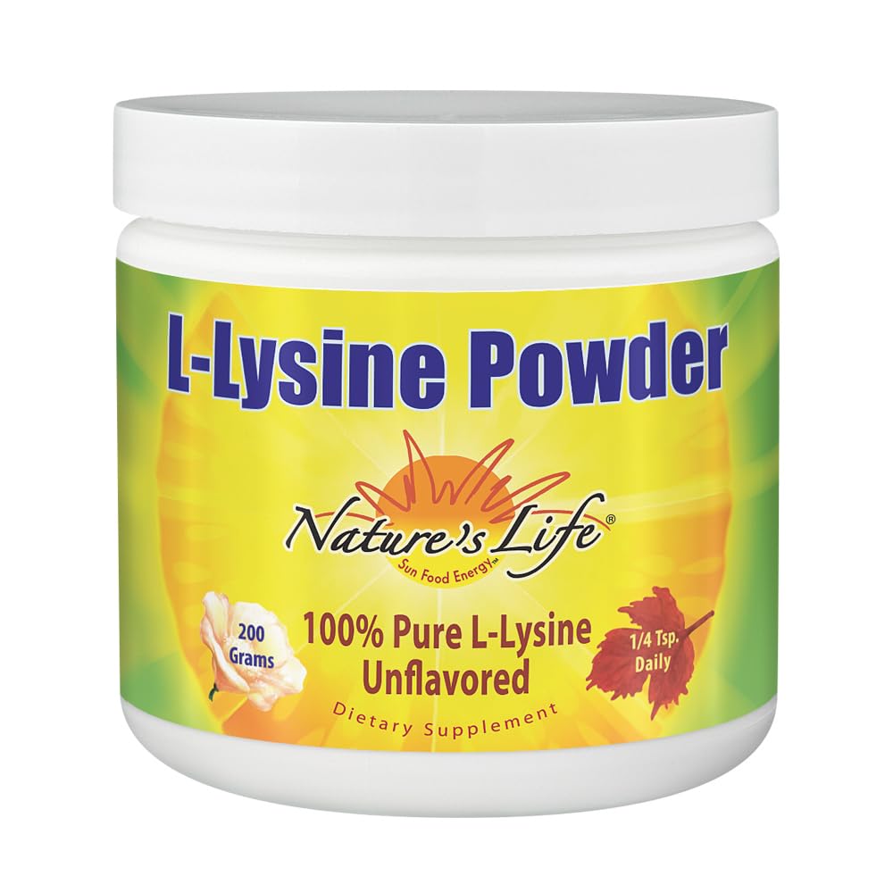 Nature’s Life L-Lysine Powder bottle for easy daily immune-support supplementation