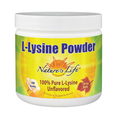 Nature’s Life L-Lysine Powder bottle for easy daily immune-support supplementation