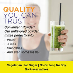 Unflavored L-Lysine Powder stirred into a glass of water for convenience