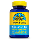 Nature's Life Monolaurin Plus Zinc bottle-front view for daily immune support.