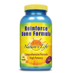 Nature's Life Reinforce Bone Formula bottle for bone support and everyday calcium nourishment.