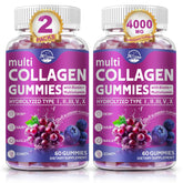 Nature's live Multi Collagen Gummies bottle front supports skin and nails.
