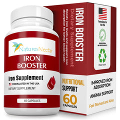 Nature's Nectar Blood Builder capsules closeup for steady iron support