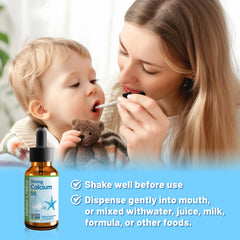 Nature's Nutra Strong Calcium drops ingredients label showing calcium citrate malate and K2.