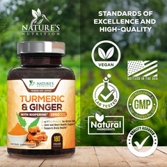 Nature's Nutrition BioPerine black pepper extract enhances absorption in capsules