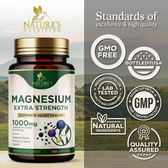 Nature's Nutrition bottle label highlights bottled in USA assurance.