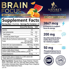 Nature's Nutrition brain gummies plate demonstrates tasty, convenient memory and focus support