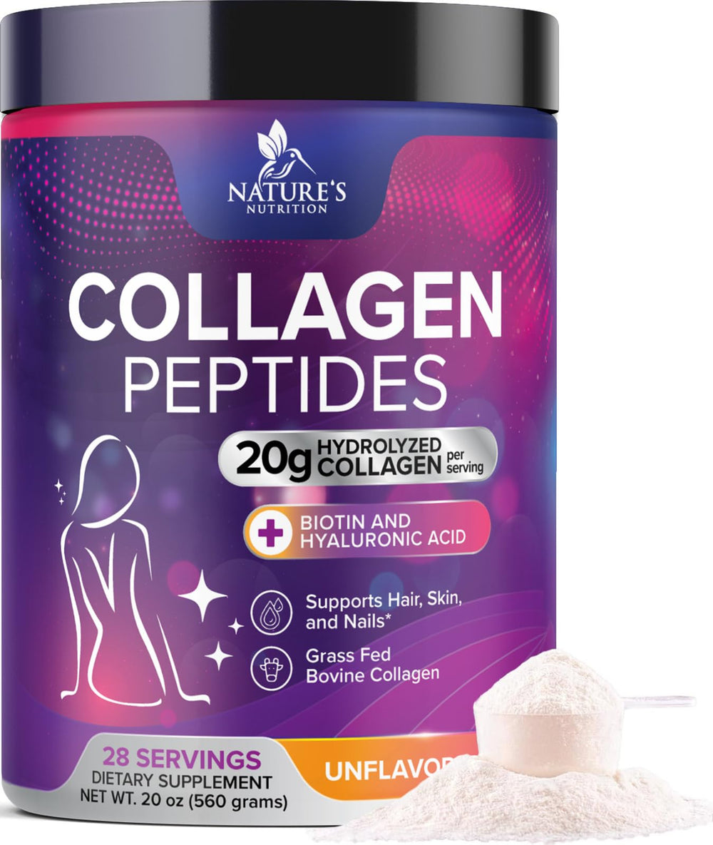 Nature's Nutrition Collagen Peptides bottle on kitchen counter for daily protein support
