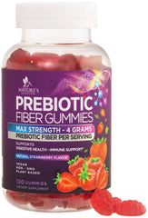 Nature's Nutrition Fiber Gummies bottle front with label and 120 gummies for daily digestive support