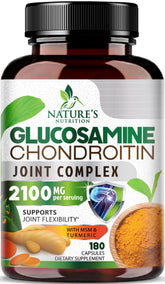 Nature's Nutrition glucosamine chondroitin MSM jar for joint support