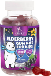 Nature's Nutrition gomitas de inmunidad para niños con sauco en envase práctico.