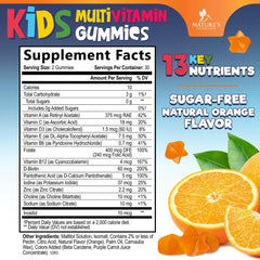 Nature's Nutrition Kids Multivitamin Gomitas Naranja Dosis Diaria: dosis diaria fácil de seguir.