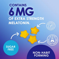 Nature's Nutrition melatonin sleep gummies bottle and gummies visual for convenience.