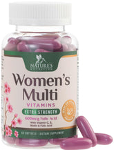 Nature's Nutrition Multivitamínico Mujer: botella visible para uso diario y conveniencia