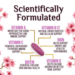 Nature's Nutrition Multivitamínico Mujer: etiqueta nutricional clara para conocer los ingredientes