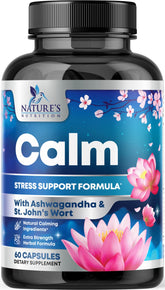 Nature's Nutrition Natural Calm bottle capsules promote calm focus during busy days.