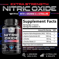 Nature's Nutrition Nitric Oxide capsules closeup of compact pills
