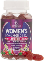 Nature's Nutrition Probiotics for Women cranberry-gummies-01 promote balanced digestion and daily wellness.