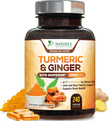 Nature's Nutrition Turmeric Curcumin bottle front shows high potency formula