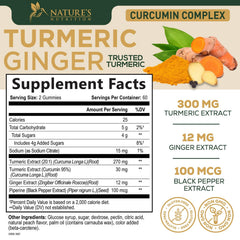 Nature's Nutrition turmeric gummies bottle angle for convenient daily use