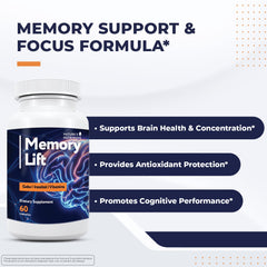 Nature’s NutriWave Memory Lift capsules pouring for easy daily intake.