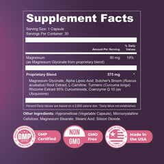 Close-up of Presgera ingredients, featuring turmeric and magnesium glycinate for daily nourishment.