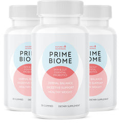 Nature’s NutriWave PrimeBiome bottle front with gummies for daily plant-based support.