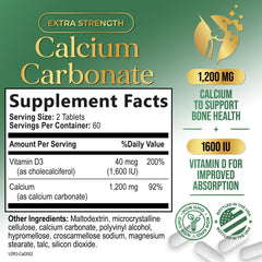 Nature's Peak calcium 1200 mg D3 tablets close-up for daily bone maintenance