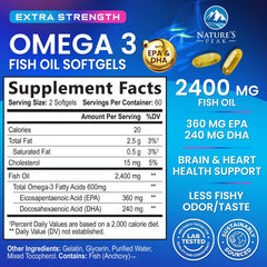 Nature's Peak Omega-3, cápsulas doradas con absorción óptima para bienestar diario.