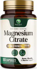 Nature's Peak Magnesium Citrate 1000mg bottle with clear label, trusted daily support