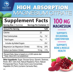 Nature's Peak magnesium citrate gummy bottle open shows easy, chewable daily magnesium.