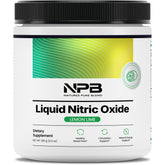 Nature's Pure Blend Liquid Nitric Oxide bottle pour showing easy pre workout mix and circulation.